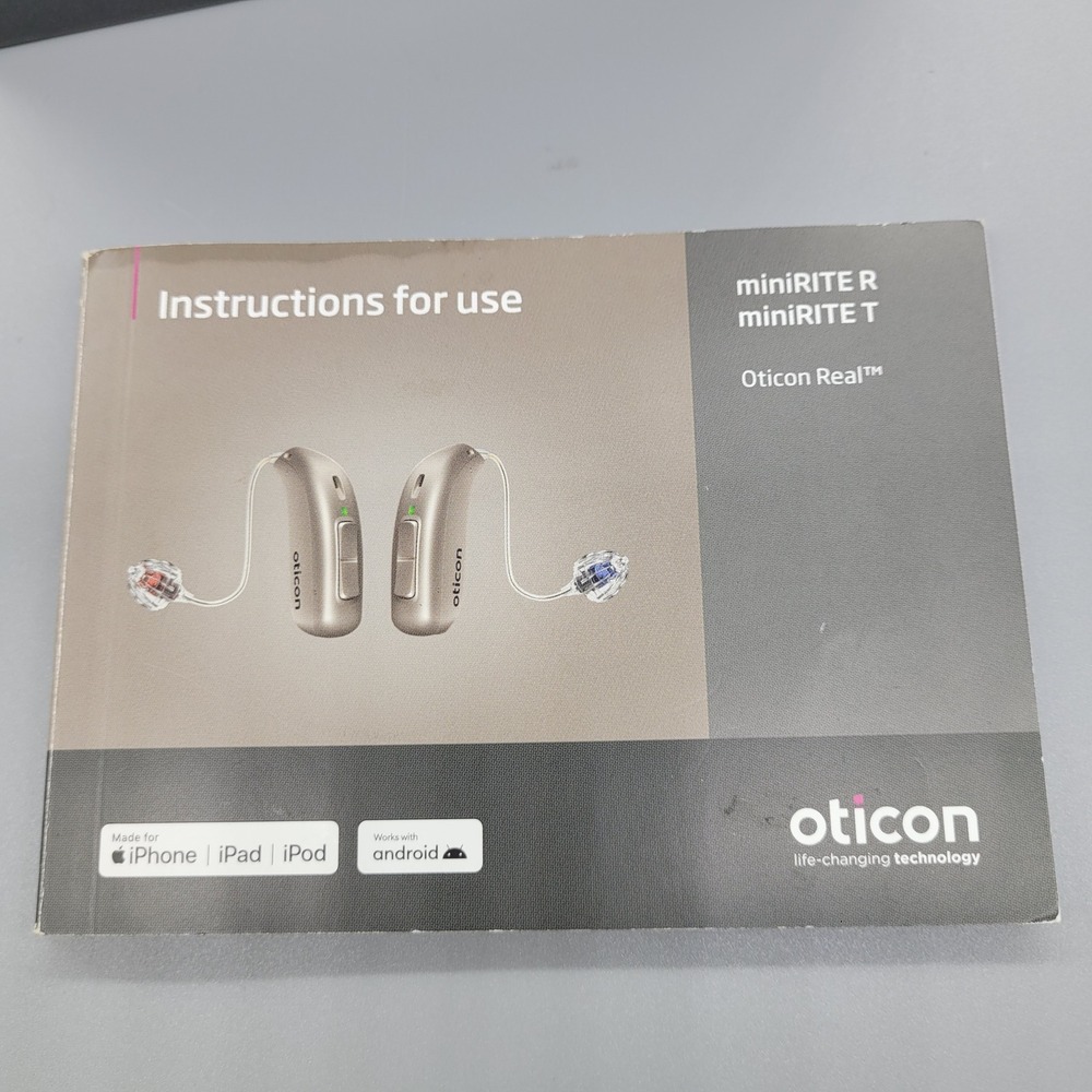 Oticon Real miniRITE R or T Manual User Guide Instructions for Use
